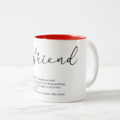 Modernes Script Boyfriend Definition Liebe Herz Zweifarbige Tasse (VorderseiteRechts)
