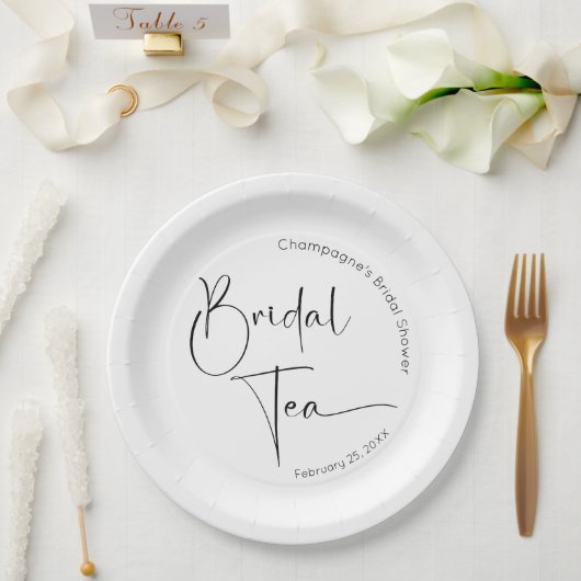 Modernes Script Brautparty Bridal Tea Pappteller (Hochzeit)