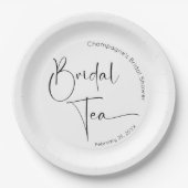 Modernes Script Brautparty Bridal Tea Pappteller (Vorderseite)