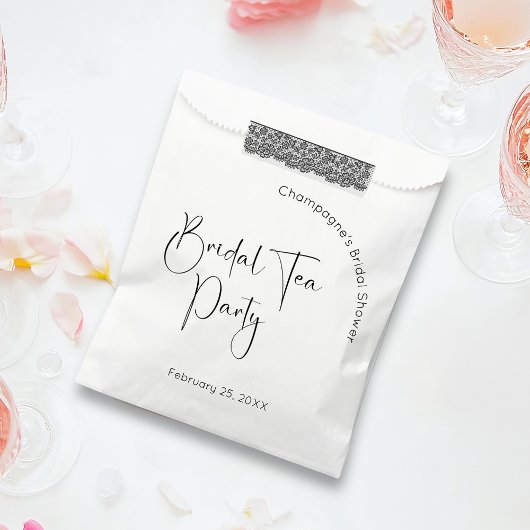 Modernes Script Brautparty Bridal Tea Party Geschenktütchen