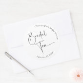Modernes Script Brautparty Bridal Tea Runder Aufkleber (Umschlag)