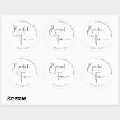 Modernes Script Brautparty Bridal Tea Runder Aufkleber (Blatt)