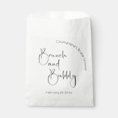 Modernes Script Brautparty Brunch und Bubbly Geschenktütchen (Vorderseite)