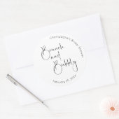 Modernes Script Brautparty Brunch und Bubbly Runder Aufkleber (Umschlag)
