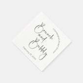 Modernes Script Brautparty Brunch und Bubbly Serviette (Ecke)