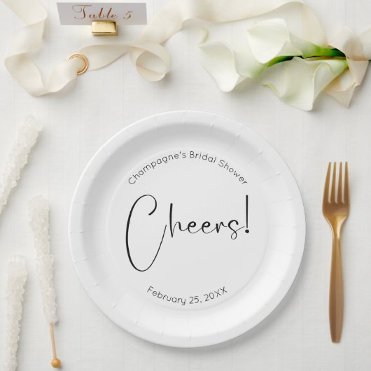 Modernes Script Brautparty Cheers Pappteller (Hochzeit)