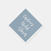 Modernes Script-Brautparty Custom Dusty Blue Serviette (Ecke)