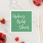 Modernes Script-Brautparty Custom Kelly Green Serviette (Beispiel)
