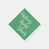 Modernes Script-Brautparty Custom Kelly Green Serviette (Ecke)