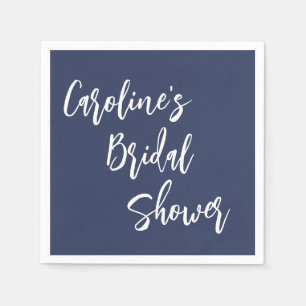 Modernes Script-Brautparty Custom Navy Blue Serviette