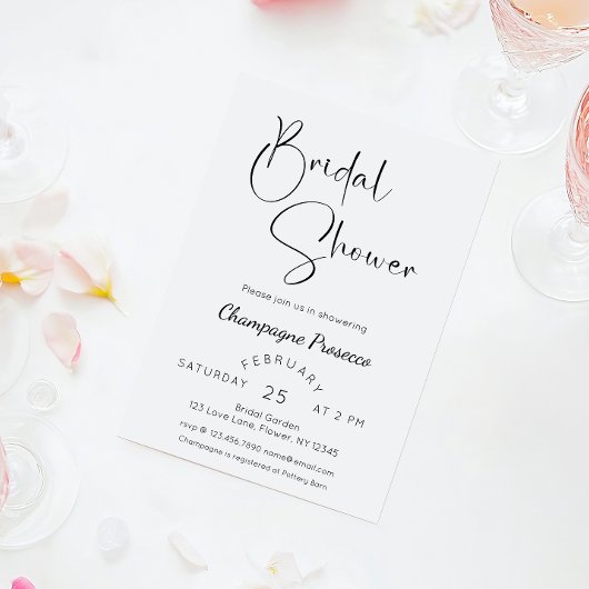 Modernes Script-Brautparty Einladung