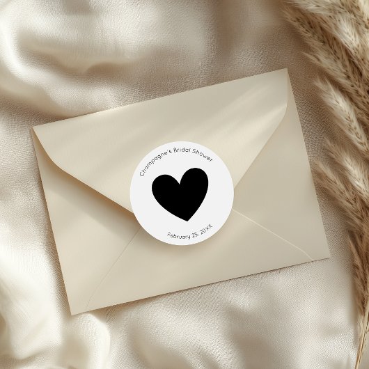 Modernes Script Brautparty Herz Runder Aufkleber