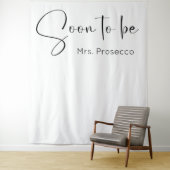 Modernes Script-Brautparty im Hintergrund Wandteppich (Beispiel)