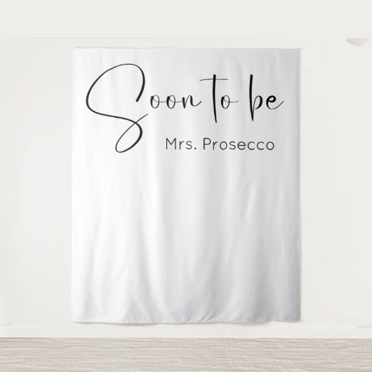 Modernes Script-Brautparty im Hintergrund Wandteppich (Vorderseite)