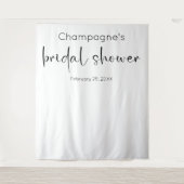 Modernes Script-Brautparty im Hintergrund Wandteppich (Vorderseite)