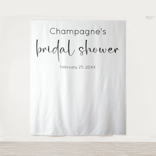 Modernes Script-Brautparty im Hintergrund Wandteppich (Vorderseite)