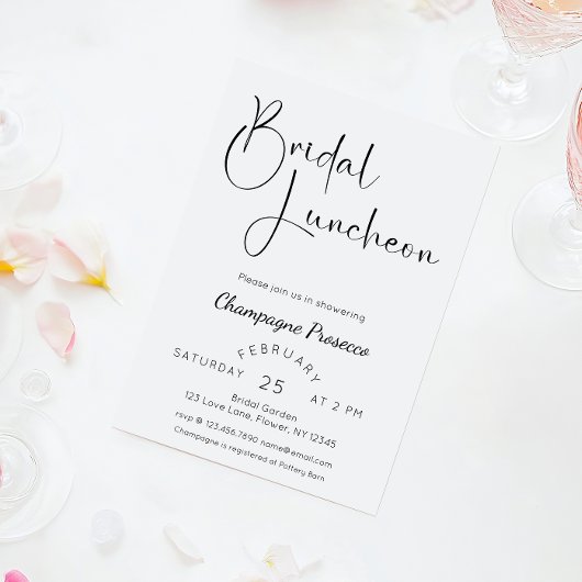 Modernes Script Brautparty Luncheon Einladung
