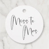 Modernes Script Brautparty Miss zu Mrs. Geschenkanhänger (Vorderseite)