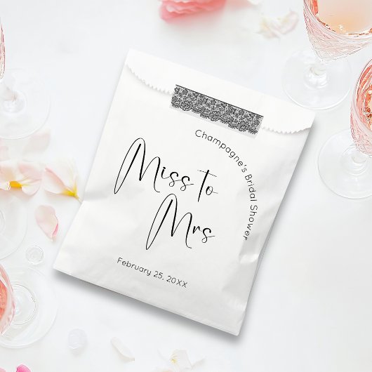 Modernes Script Brautparty Miss zu Mrs. Geschenktütchen