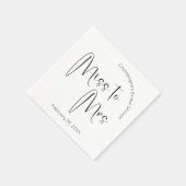 Modernes Script Brautparty Miss zu Mrs. Serviette (Ecke)