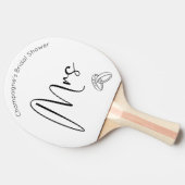 Modernes Script Brautparty Miss zu Mrs. Tischtennis Schläger (Seitenansicht)
