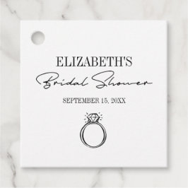 Modernes Script-Brautparty mit Ring Geschenkanhänger