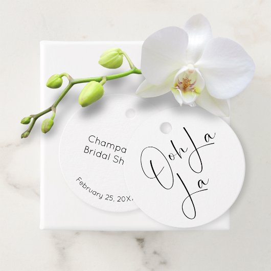 Modernes Script-Brautparty Ooh La Geschenkanhänger
