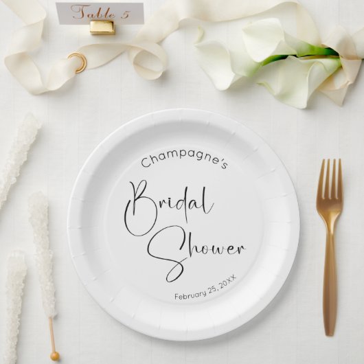 Modernes Script-Brautparty Pappteller (Hochzeit)