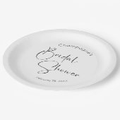 Modernes Script-Brautparty Pappteller (Schrägansicht)