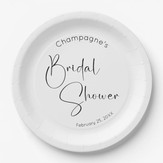 Modernes Script-Brautparty Pappteller (Vorderseite)