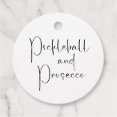 Modernes Script Brautparty Pickleball & Prosecco Geschenkanhänger (Vorderseite)