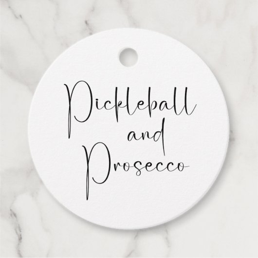 Modernes Script Brautparty Pickleball & Prosecco Geschenkanhänger (Vorderseite)