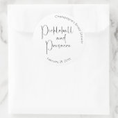 Modernes Script Brautparty Pickleball & Prosecco Runder Aufkleber (Tasche)