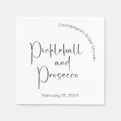 Modernes Script Brautparty Pickleball & Prosecco Serviette (Vorderseite)