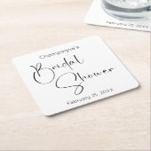 Modernes Script-Brautparty Rechteckiger Pappuntersetzer (angewinkelt)