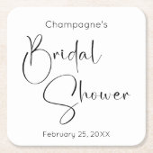 Modernes Script-Brautparty Rechteckiger Pappuntersetzer (Vorderseite)