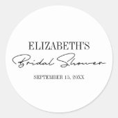 Modernes Script-Brautparty Runder Aufkleber (Vorderseite)