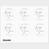 Modernes Script-Brautparty Runder Aufkleber (Blatt)