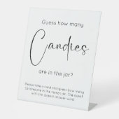 Modernes Script-Brautparty schätzt, wie viele Cand Sockelschild (Vorderseite)