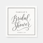 Modernes Script-Brautparty Serviette (Vorderseite)