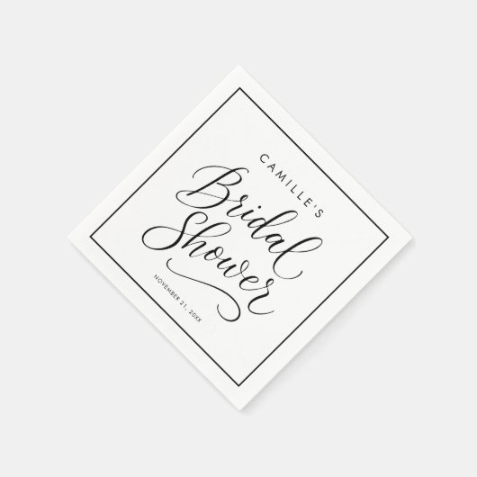 Modernes Script-Brautparty Serviette (Ecke)