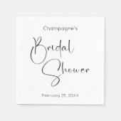 Modernes Script-Brautparty Serviette (Vorderseite)