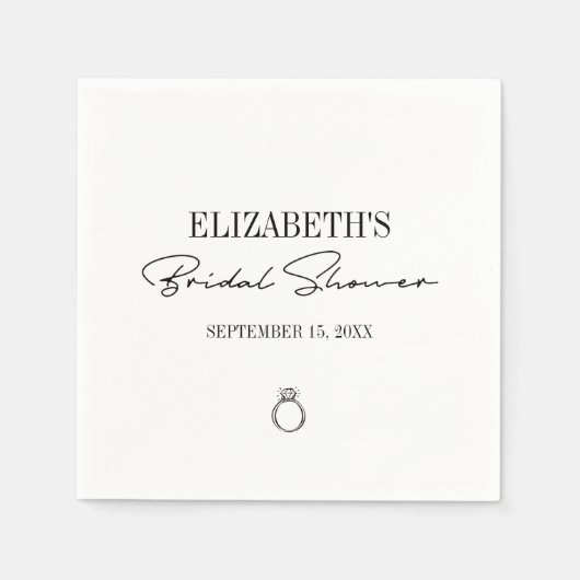 Modernes Script-Brautparty Serviette (Vorderseite)