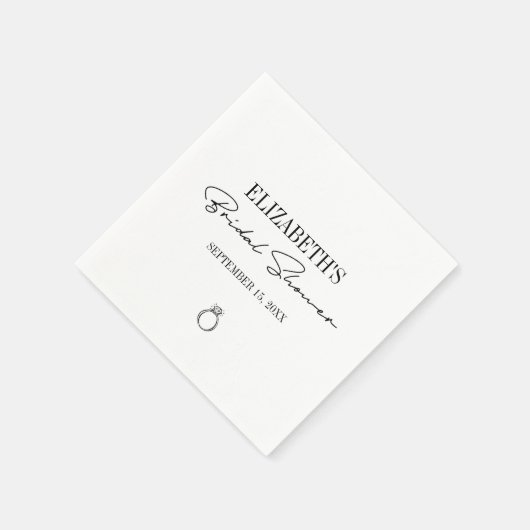 Modernes Script-Brautparty Serviette (Ecke)