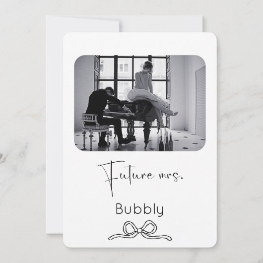 Modernes Script-Brautparty: Sie bindet den Knoten Einladung (Rückseite)