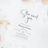 Modernes Script-Brautparty Sie sagte ja Einladung