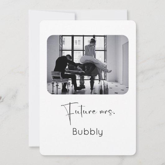 Modernes Script-Brautparty Sie sagte ja Einladung (Rückseite)