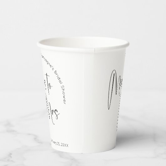 Modernes Script-Brautparty verpasst Frau Paper Cup Pappbecher (Rechts)