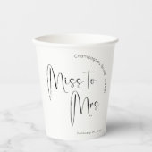 Modernes Script-Brautparty verpasst Frau Paper Cup Pappbecher (Vorderseite)