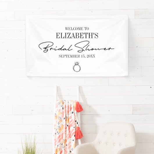 Modernes Script-Brautparty Willkommen Banner (Insitu)